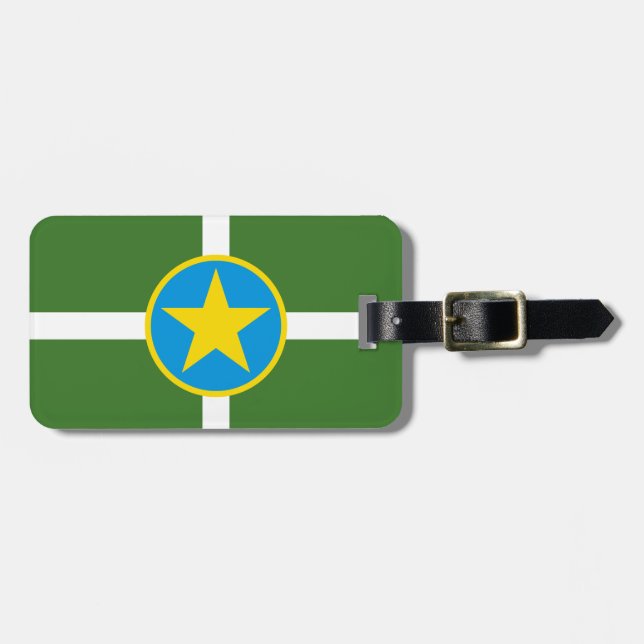 Gepäckanhänger mit Flagge der Stadt Jackson, Missi (Vorderseite horizontal)
