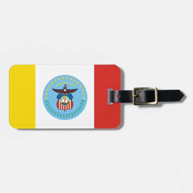 Gepäckanhänger mit Flagge von Columbus, Ohio (Vorderseite horizontal)