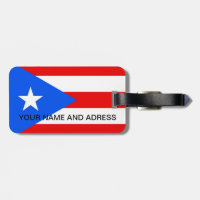 Gepäckanhänger mit Flagge von Puerto Rico, USA