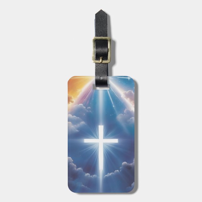 Gepäckanhänger mit Kreuz (Vorderseite vertikal)