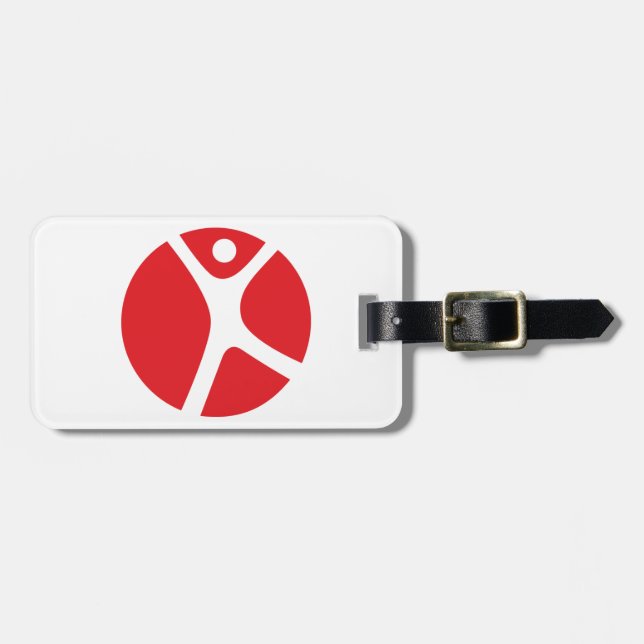 Gepäckanhänger mit Lederband für Solo- Reise (Vorderseite horizontal)