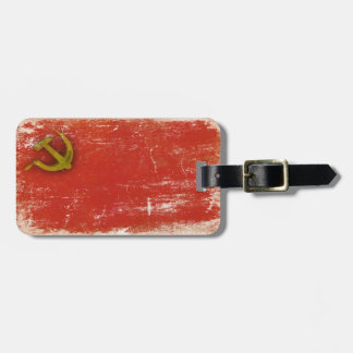 Gepäckanhänger mit schmutziger Flagge aus der Sowj