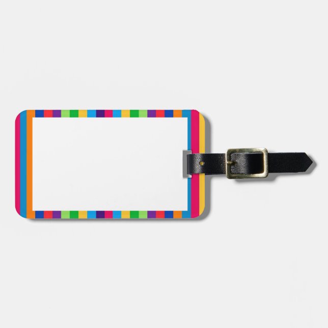 Gepäckanhänger mit Spaß-Streifen (Vorderseite horizontal)