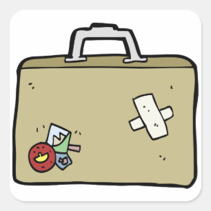 Gepäckanhänger Quadratischer Aufkleber