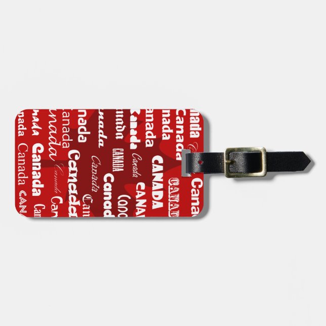 Gepäckanhänger-Rot Kanadas 2 (addieren Sie Ihr Gepäckanhänger (Vorderseite horizontal)