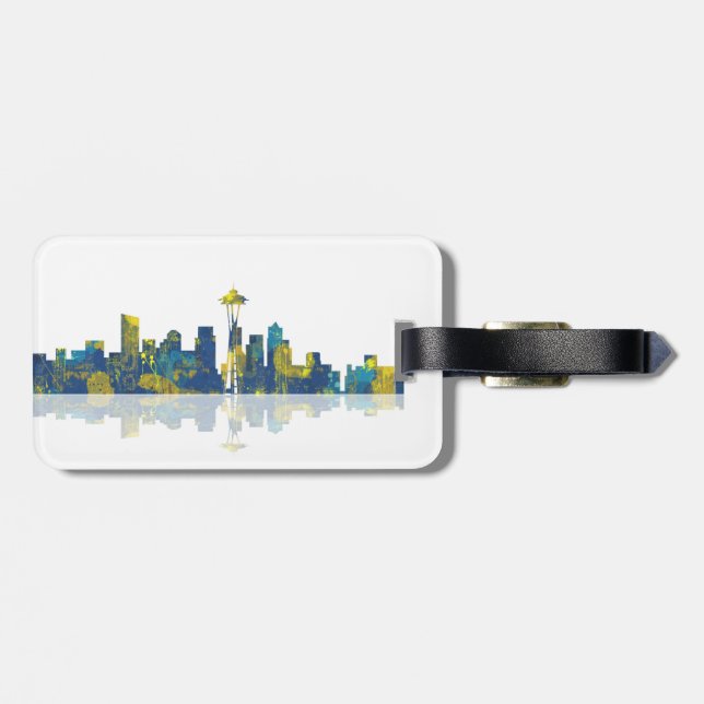 Gepäckanhänger - Seattle-Skyline (Rückseite horizontal)
