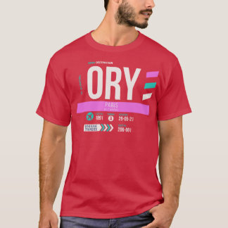 Gepäckmarke 1 des Paris ORY Airport Code T-Shirt