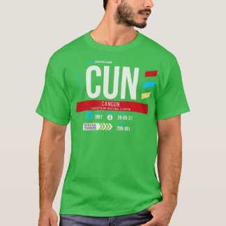 Gepäckmarke 2 von Cancun CUN Airport Code T-Shirt
