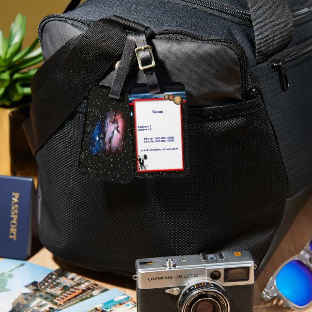 Gepäckmarke Astronomie Gepäckanhänger (Vorderseite & Rückseite)