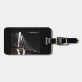 Gepäckmarke, Bridge bei Nacht Charleston SC Gepäckanhänger