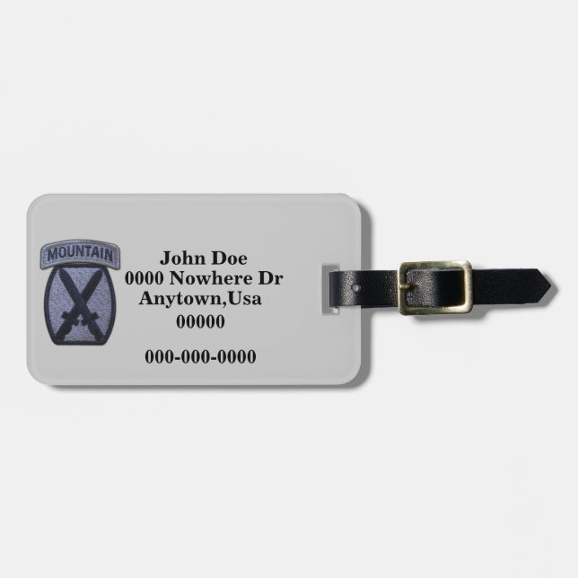 Gepäckmarke der 10. Gebirgsabteilung Gepäckanhänger (Vorderseite horizontal)