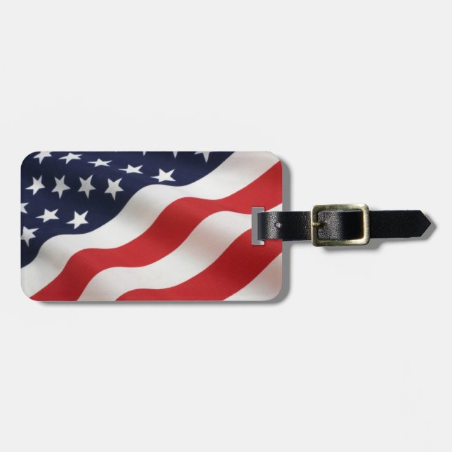 Gepäckmarke der amerikanischen Flagge Gepäckanhänger (Vorderseite horizontal)
