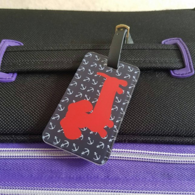 Gepäckmarke für die Dackel Gepäckanhänger (Nautical dachshund luggage bag tag)