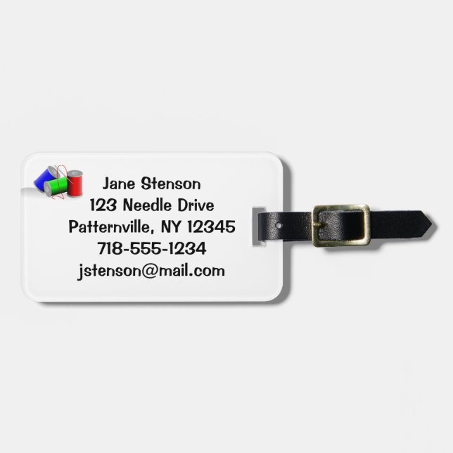 Gepäckmarke für Seamstress, Schneider Gepäckanhänger (Vorderseite horizontal)