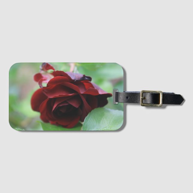 Gepäckmarke für tiefe Rote Rose Gepäckanhänger (Vorderseite (Horizontal))
