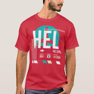 Gepäckmarke Helsinki Finnland HEL Airport Code T-Shirt