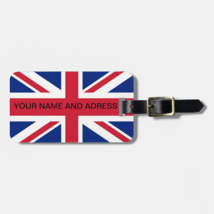 Gepäckmarke mit Flagge des Vereinigten Königreichs Gepäckanhänger