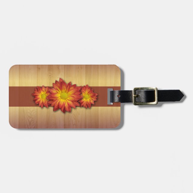 Gepäckmarke mit rustikalem, gelb orangefarbenem Ho Gepäckanhänger (Vorderseite horizontal)