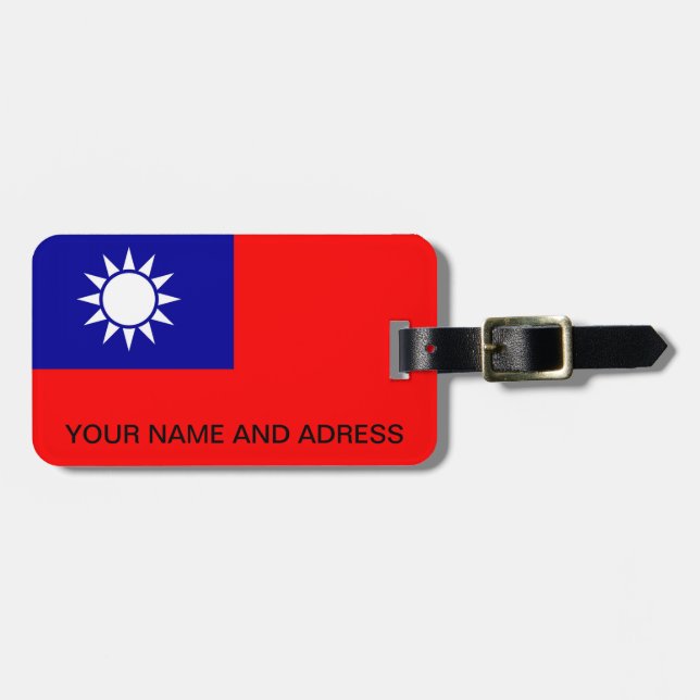 Gepäckmarke mit taiwanischer Flagge Gepäckanhänger (Vorderseite horizontal)