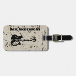 Gepäckmarke Rock and Roll Guitar Sound Wave Gepäckanhänger