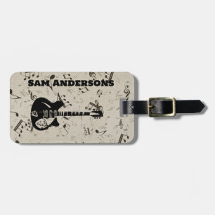 Gepäckmarke Rock and Roll Guitar Sound Wave Gepäckanhänger