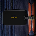 Gepäckmarke, schwarz mit Goldtext, Gepäckanhänger<br><div class="desc">Schwarz,  einfach schwarze Vorlage,  bereit für Sie zu personalisieren,  Gold Text.</div>