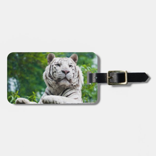 Gepäckmarke "White Tiger" Gepäckanhänger (Vorderseite horizontal)