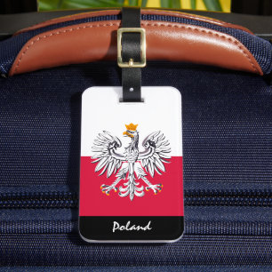 Gepäckmarken in Polen, Adler, polnische Flagge Gepäckanhänger