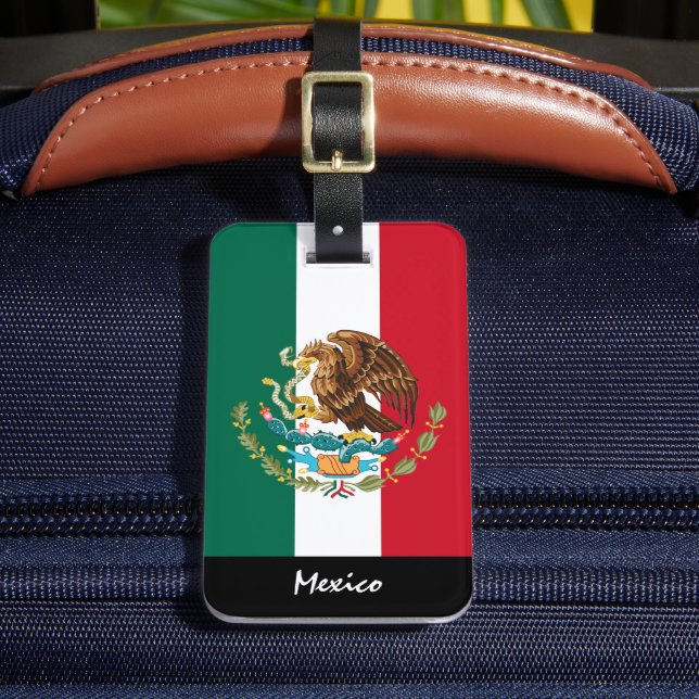 Gepäckmarken, mexikanische Flagge Gepäckanhänger (Vorderseite Insitu 2)