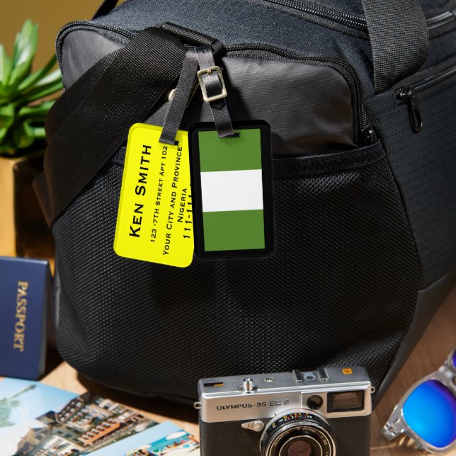 Gepäckmarken Nigeria Gepäckanhänger (Vorderseite & Rückseite)