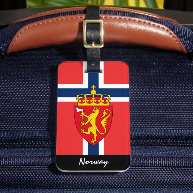Gepäckmarken, Norwegische Flagge Gepäckanhänger (Vorderseite Insitu 2)