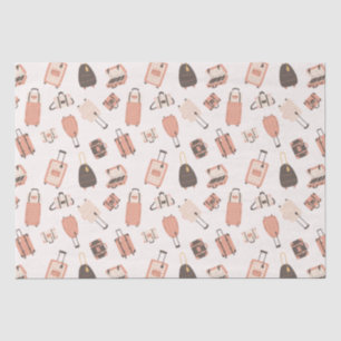 Gepäckmuster in Rosa und Braun Seidenpapier