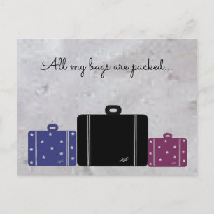 Gepackte Koffer Mit Spruch Postkarte