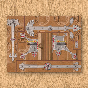 Gepackte Tür Postkarte