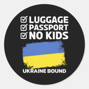 Gepäcktransport Ukraine Gebunden Ukrainische Reise Runder Aufkleber