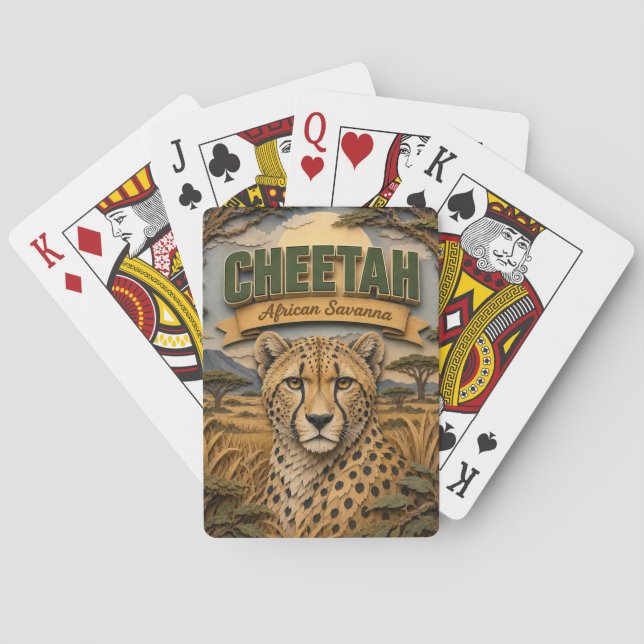 Gepard Afrikanische Savanne POPCUT Spielkarten (Rückseite)