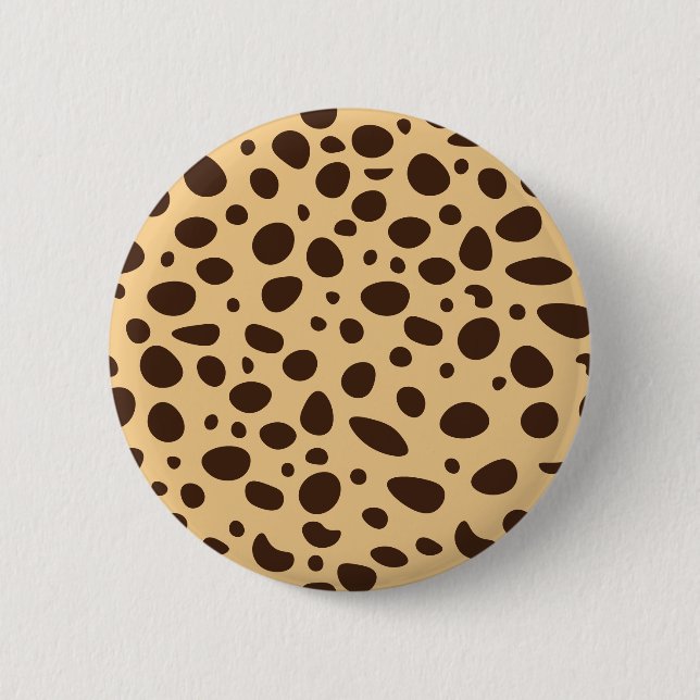 Gepard-Druck braun Button (Vorderseite)