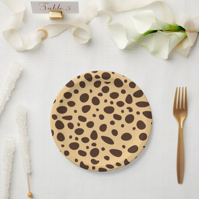 Gepard-Druck braun Pappteller (Hochzeit)