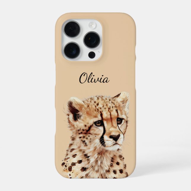 Gepard-Gesicht Personalisiert iPhone Hülle (Rückseite)