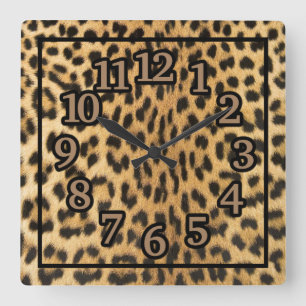 Gepard Großkatze Tierprint Quadratische Wanduhr