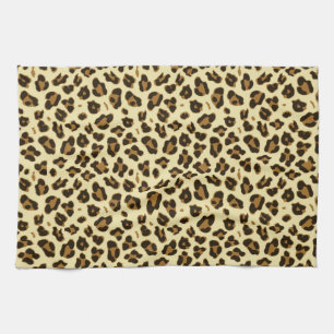 Gepard-Leopard-Druck-Schwarz-Brown-Stellen-Muster Geschirrtuch