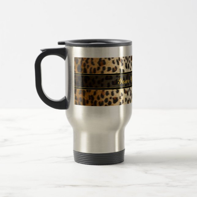 Gepard Leopard Faux Tierprint Reisebecher (Links)