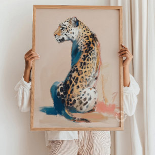 Gepard Leopard Gemälde Wandkunst Malerei Safari  Poster