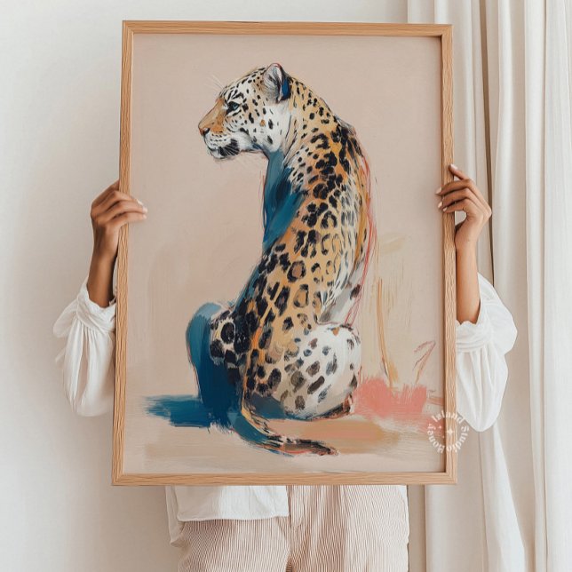 Gepard Leopard Gemälde Wandkunst Malerei Safari  Poster (Cheetah Leopard Painting Wall Art Painting Safari)