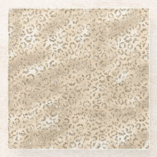 Gepard Leopard-Hautdruck-Muster Tier Glasuntersetzer