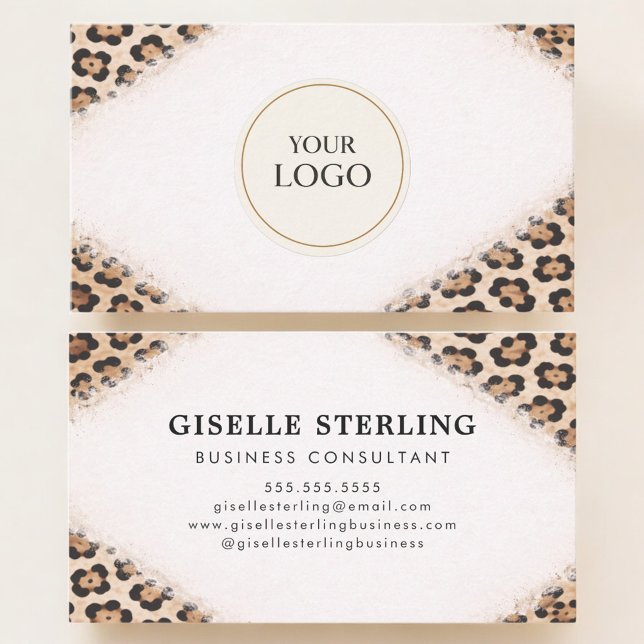 Gepard Leopard Print Logo Professional Visitenkarte (Von Creator hochgeladen)