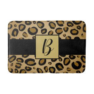 Gepard Leoparden-Druck-Spots Gold Beige Hellbraun Badematte