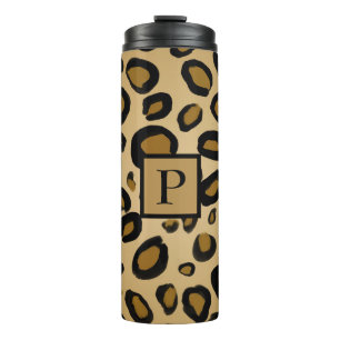 Gepard Leoparden-Druck-Spots Gold Beige Hellbraun Thermosbecher