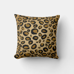 Gepard Leoparden-Druck-Spots Gold Beige Tan Kissen
