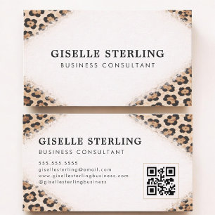Gepard Leopardendruck QR-Code Professional Visitenkarte